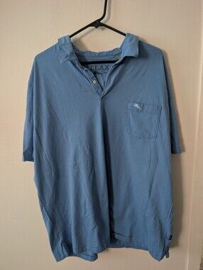 Tommy Bahama Blue Cotton Mens Polo With Pocket Size XXL